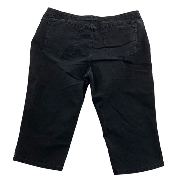 Riders By Lee Womens Capri Jeans Size 16W Black Denim Classic Casual Cropped - Picture 2 of 11